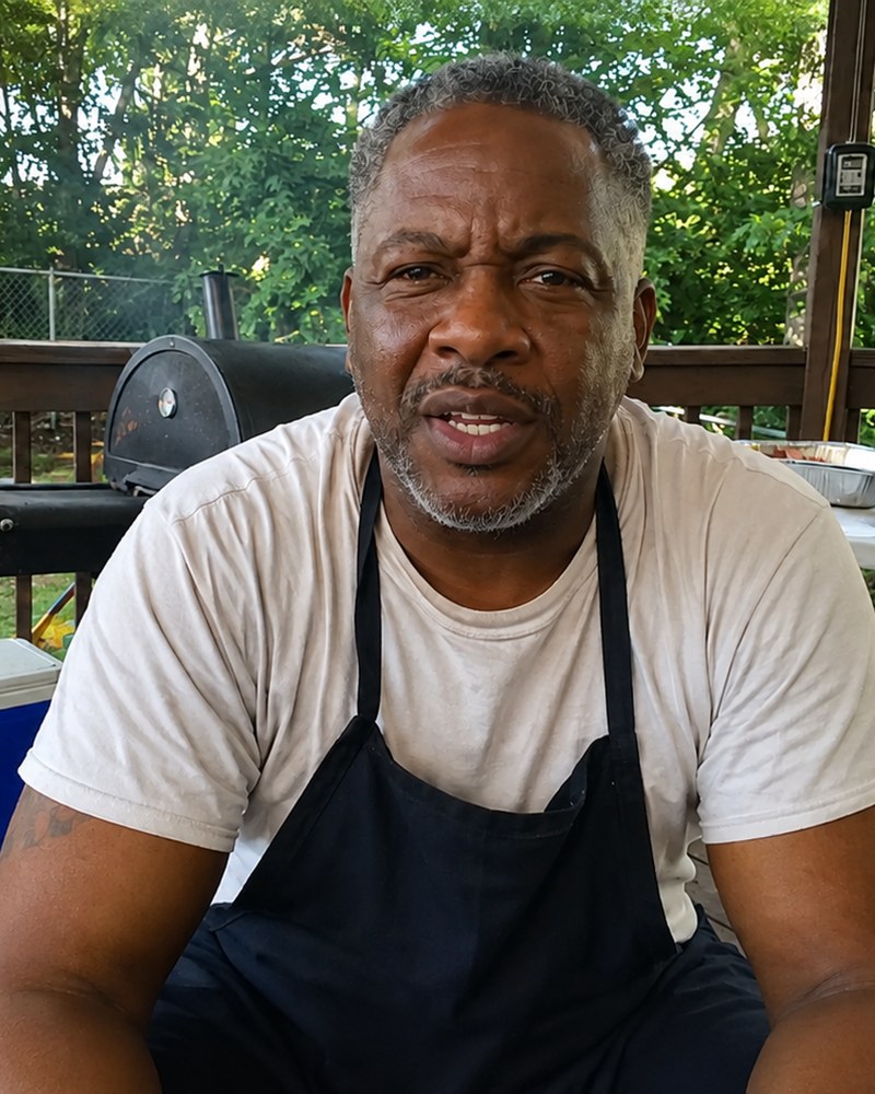 Marcus Coleman at the grill